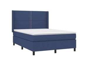 8720287348443 - Vidaxl - Boxspringbett mit Matratze & led Blau 140x190 cm Stoff