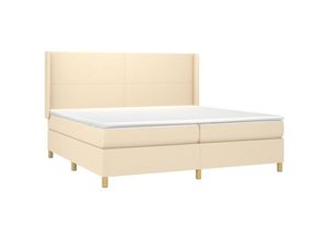 8720287353553 - Jinlefu - Boxspringbett mit Matratze & led Creme 200x200 cm Stoff vidaXL