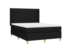 8720287354888 - Jinlefu - Boxspringbett mit Matratze & led Schwarz 140x200 cm Stoff vidaXL