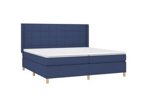 8720287355168 - Boxspringbett mit Matratze & LED Blau 200x200 cm Stoff vidaXL