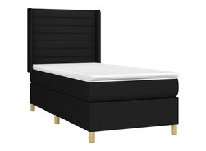 8720287355441 - BoxspringbettSchlafzimmerbett mit Matratze & led Schwarz 100x200 cm Stoff vidaXL86460