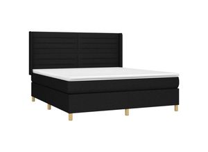 8720287355847 - Boxspringbett mit Matratze & LED Schwarz 180x200 cm Stoff vidaXL