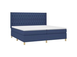 8720287357568 - Boxspringbett mit Matratze & led Blau 200x200 cm Stoff vidaXL