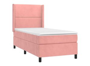 8720287360834 - Boxspringbett mit Matratze & led Rosa 80x200 cm Samt Vidaxl Rosa 8720287360834 - Boxspringbett mit Matratze & led Rosa 80x200 cm Samt Vidaxl Rosa