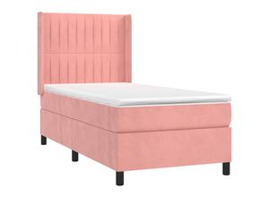 8720287362753 - Bonnevie - BoxspringbettSchlafzimmerbett mit Matratze & led Rosa 90x200 cm Samt vidaXL93270