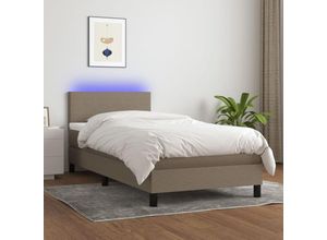 8720287365013 - Bonnevie - BoxspringbettSchlafzimmerbett mit Matratze & led Taupe 100x200 cm Stoff vidaXL181611