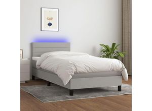 8720287367130 - Bonnevie - BoxspringbettSchlafzimmerbett mit Matratze & led Hellgrau 80x200 cm Stoff vidaXL