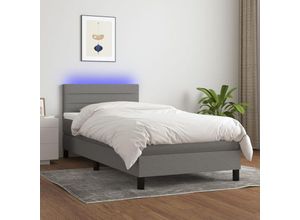 8720287367307 - Bonnevie - BoxspringbettSchlafzimmerbett mit Matratze & led Dunkelgrau 90x200 cm Stoff vidaXL14371