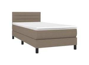 8720287367413 - Vidaxl - Boxspringbett mit Matratze & led Taupe 100x200 cm Stoff