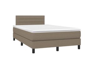 8720287367499 - BoxspringbettDoppelbett mit Matratze & led Taupe 120x200 cm Stoff Vidaxl