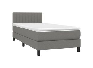 8720287368182 - Vidaxl - Boxspringbett mit Matratze & led Dunkelgrau 100x200 cm Stoff