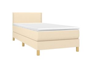 8720287371182 - BoxspringbettSchlafzimmerbett mit Matratze & led Creme 80x200 cm Stoff vidaXL778593