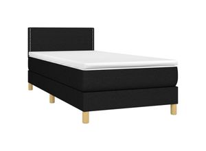 8720287371311 - Boxspringbett，Schlafzimmerbett mit Matratze & LED Schwarz 90x200 cm Stoff vidaXL