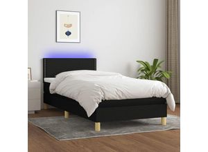 8720287371397 - Bonnevie - BoxspringbettSchlafzimmerbett mit Matratze & led Schwarz 100x200 cm Stoff vidaXL