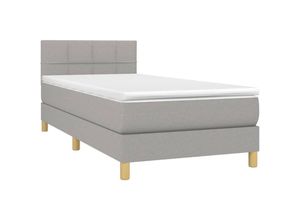8720287372097 - Boxspringbett mit Matratze & LED Hellgrau 90x200 cm Stoff vidaXL 8720287372097 - Boxspringbett mit Matratze & LED Hellgrau 90x200 cm Stoff vidaXL