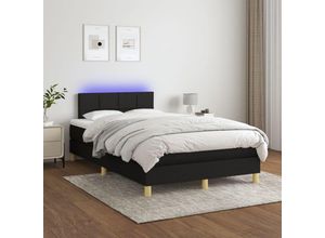 8720287372271 - Bonnevie - BoxspringbettDoppelbett mit Matratze & led Schwarz 120x200 cm Stoff vidaXL