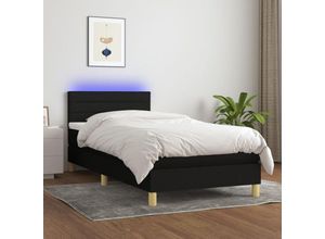 8720287372752 - Bonnevie - BoxspringbettSchlafzimmerbett mit Matratze & led Schwarz 80x200 cm Stoff vidaXL