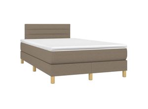 8720287373094 - Vidaxl - Boxspringbett mit Matratze & led Taupe 120x200 cm Stoff