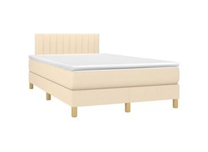 8720287373902 - Vidaxl - Boxspringbett mit Matratze & led Creme 120x200 cm Stoff