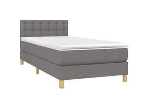 8720287375388 - Jinlefu - Boxspringbett mit Matratze & led Dunkelgrau 100x200 cm Stoff vidaXL - Grau