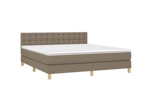 8720287375739 - Boxspringbett mit Matratze & led Taupe 160x200 cm Stoff Vidaxl Taupe