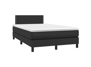 8720287376774 - Boxspringbett mit Matratze & LED Schwarz 120x200 cm Kunstleder vidaXL