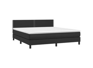 8720287376958 - Bonnevie - BoxspringbettSchlafzimmerbett mit Matratze & led Schwarz 160x200 cm Kunstleder vidaXL85507