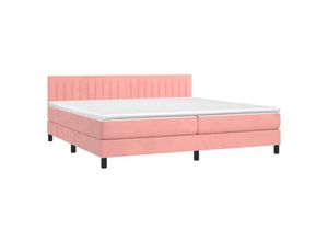 8720287380726 - BoxspringbettSchlafzimmerbett mit Matratze & led Rosa 200x200 cm Samt vidaXL54701