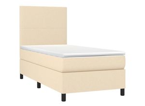 8720287382140 - Jinlefu - Boxspringbett mit Matratze & led Creme 90x200 cm Stoff vidaXL - Creme