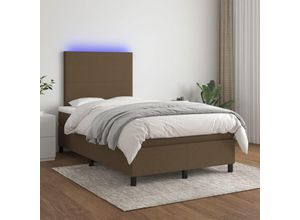 8720287382287 - Bonnevie - BoxspringbettSchlafzimmerbett mit Matratze & led Dunkelbraun 120x200 cm Stoff vidaXL793803 8720287382287 - Bonnevie - BoxspringbettSchlafzimmerbett mit Matratze & led Dunkelbraun 120x200 cm Stoff vidaXL793803