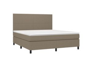 8720287382614 - Jinlefu - Boxspringbett mit Matratze & led Taupe 180x200 cm Stoff vidaXL