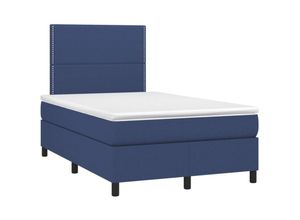 8720287383116 - Boxspringbett mit Matratze & led Blau 120x200 cm Stoff Vidaxl