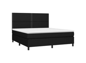 8720287383390 - Boxspringbett mit Matratze & led Schwarz 180x200 cm Stoff Vidaxl Schwarz