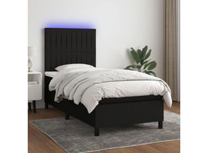 8720287385394 - Bonnevie - BoxspringbettSchlafzimmerbett mit Matratze & led Schwarz 100x200 cm Stoff vidaXL26396