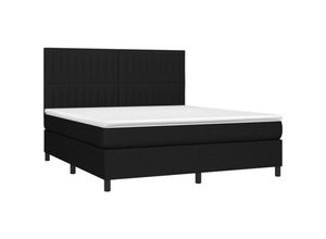 8720287385790 - Jinlefu - Boxspringbett mit Matratze & led Schwarz 180x200 cm Stoff vidaXL