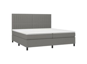 8720287385868 - Boxspringbett mit Matratze & led Dunkelgrau 200x200 cm Stoff Vidaxl Grau