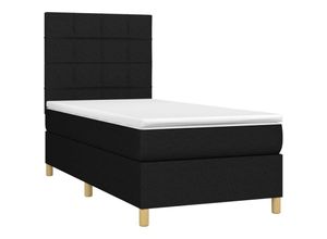 8720287389392 - BoxspringbettSchlafzimmerbett mit Matratze & led Schwarz 100x200 cm Stoff vidaXL