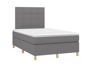 8720287389460 - BoxspringbettSchlafzimmerbett mit Matratze & led Dunkelgrau 120x200 cm Stoff vidaXL10759