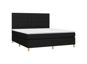 8720287389798 - BoxspringbettDoppelbett mit Matratze & led Schwarz 180x200 cm Stoff vidaXL