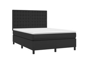 8720287394693 - Vidaxl - Boxspringbett mit Matratze & led Schwarz 140x200 cm Kunstleder