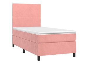 8720287395102 - BoxspringbettSchlafzimmerbett mit Matratze & led Rosa 90x200 cm Samt vidaXL