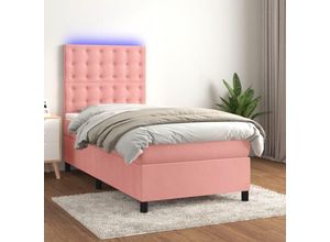 8720287398585 - Bonnevie - BoxspringbettSchlafzimmerbett mit Matratze & led Rosa 80x200 cm Samt vidaXL