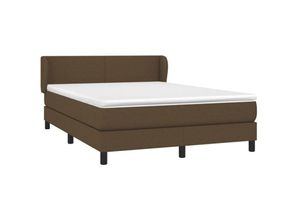 8720287399643 - Jinlefu - Boxspringbett mit Matratze Dunkelbraun 140x200 cm Stoff vidaXL