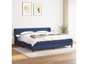 8720287399919 - Boxspringbett mit Matratze Blau 200x200 cm Stoff Vidaxl Blau