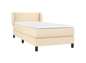 8720287400226 - BoxspringbettSchlafzimmerbett mit Matratze Creme 100x200 cm Stoff vidaXL