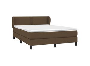 8720287400448 - Boxspringbett mit Matratze Dunkelbraun 140x200 cm Stoff vidaXL 8720287400448 - Boxspringbett mit Matratze Dunkelbraun 140x200 cm Stoff vidaXL