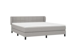 8720287401292 - Boxspringbett mit Matratze Hellgrau 160x200 cm Stoff vidaXL
