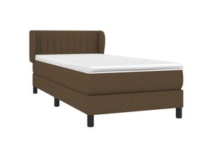 8720287402442 - Boxspringbett mit Matratze Dunkelbraun 90x190 cm Stoff vidaXL