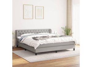 8720287403692 - Jinlefu - Boxspringbett mit Matratze Hellgrau 160x200 cm Stoff vidaXL - Grau