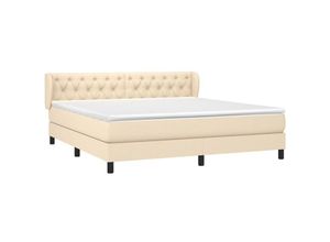 8720287403746 - Jinlefu - Boxspringbett mit Matratze Creme 160x200 cm Stoff vidaXL - Creme